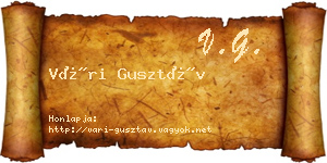 Vári Gusztáv névjegykártya